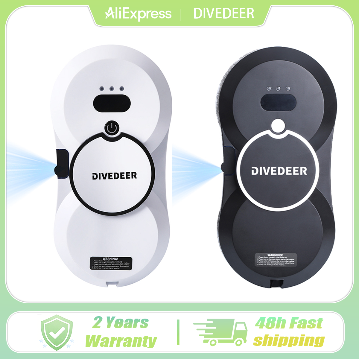 DIVEDEER Water spray window cleaning robot intelligent high-rise double-sided brushless motor glass cleaner spray type