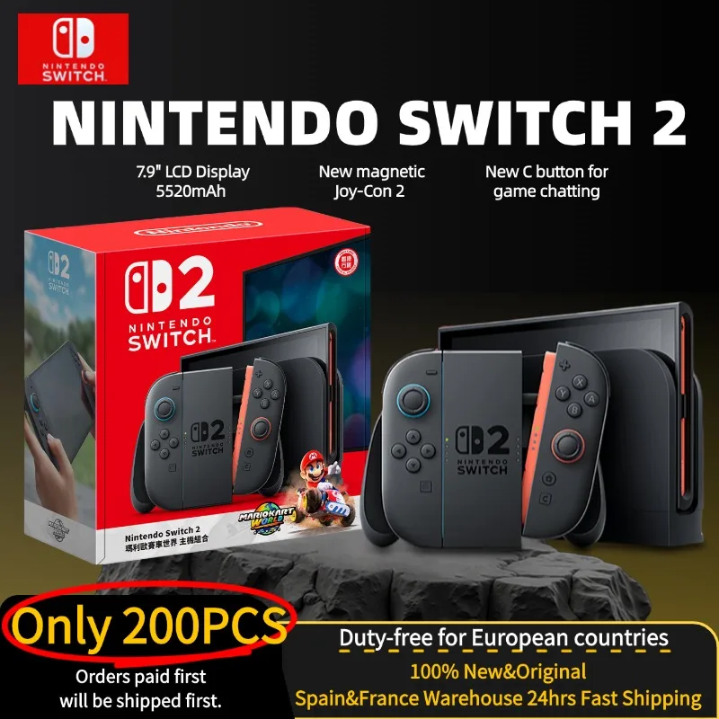 【Marke+】Nintendo Switch 2 mit Mario Kart World 7,9-Zoll-LCD-Display Joy-Con2-Griffkonsole Stabiler TV-Modus Videospielen