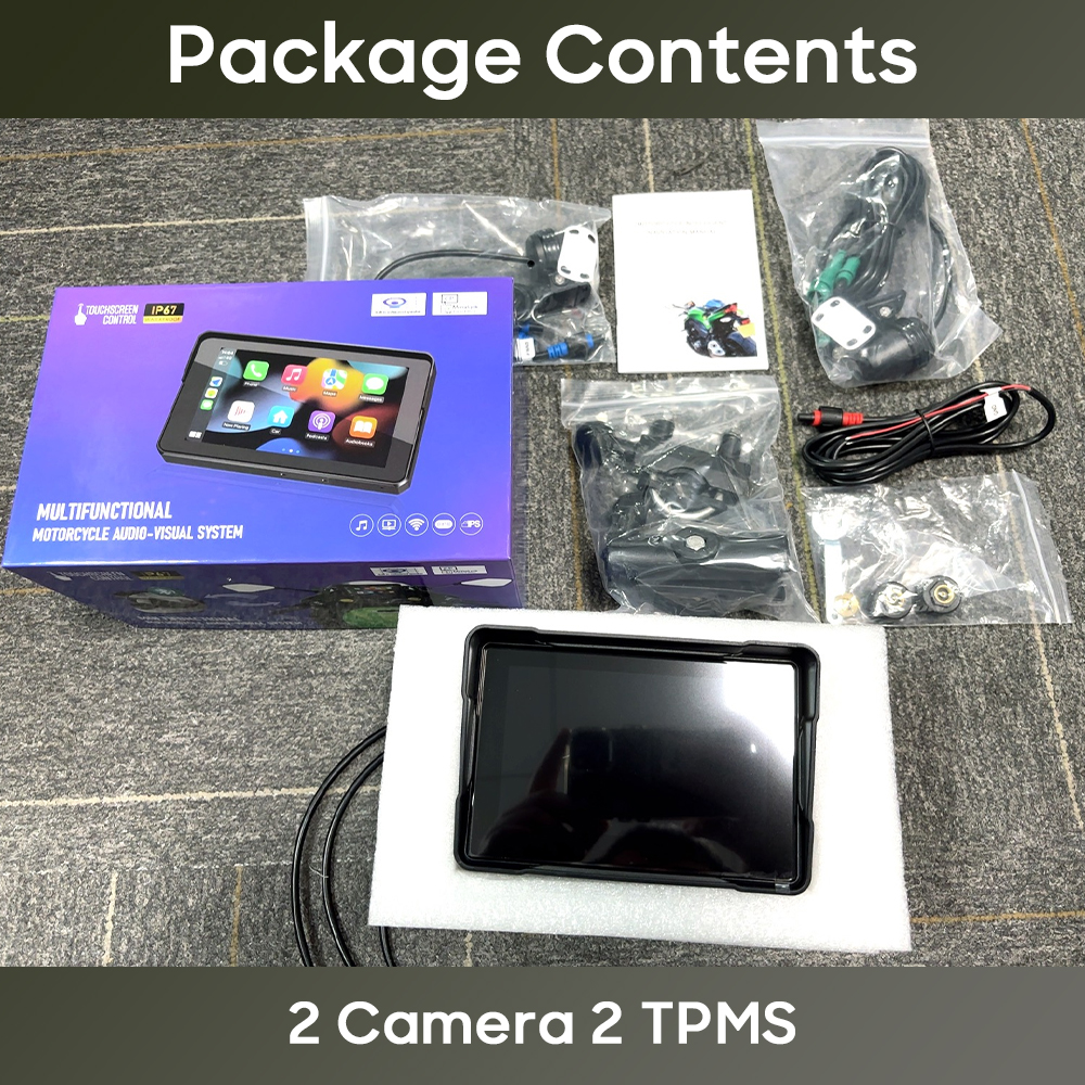 5 Inch Motorcycle Carplay GPS Waterproof Android Auto For Moto Multimedia Digital Dashboard Display Screen Dash Cam Monitor Bike