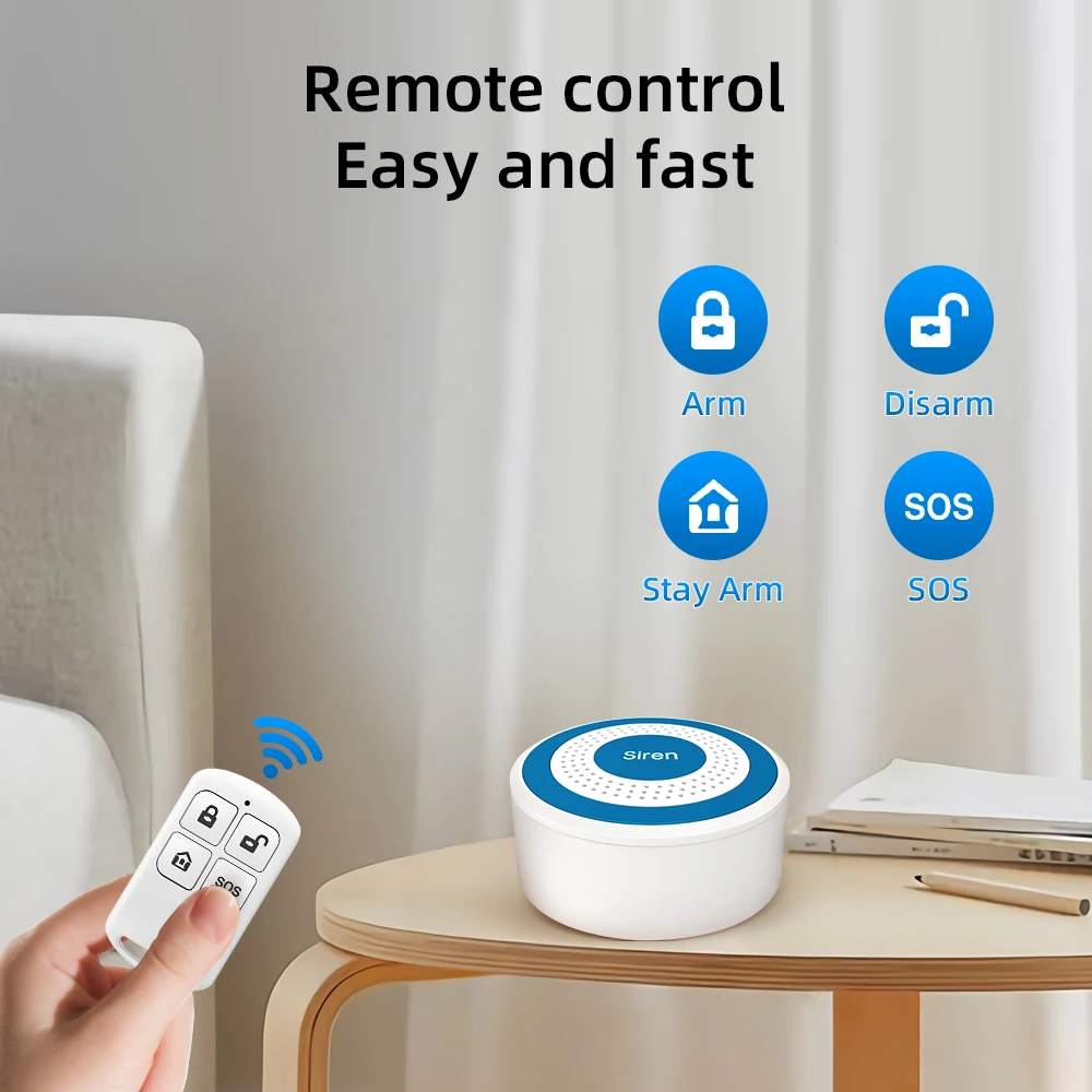 YUPA Mini Không Dây RF 433MHz Còi Báo Động Âm Thanh & Đèn Trong Nhà Nhấp Nháy Còi Hú 100DB Sừng Còi Báo Động Cho Nhà hệ Thống Báo Động