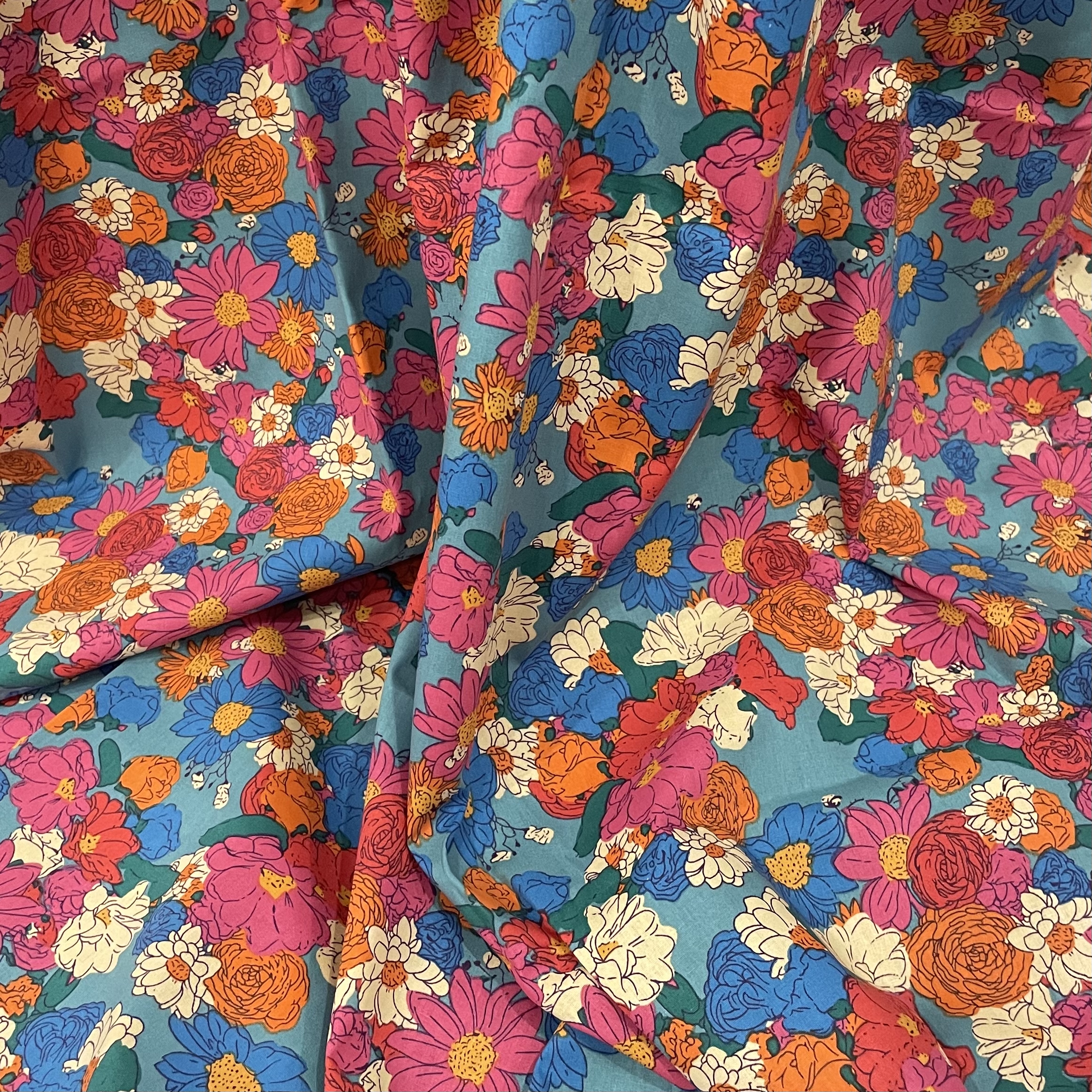 子供のためのレトロな抽象的な花の綿のポプリン,胸のスカート,ドレス,ドレス,DIY,手作りのパッチワーク,40s,赤ちゃん