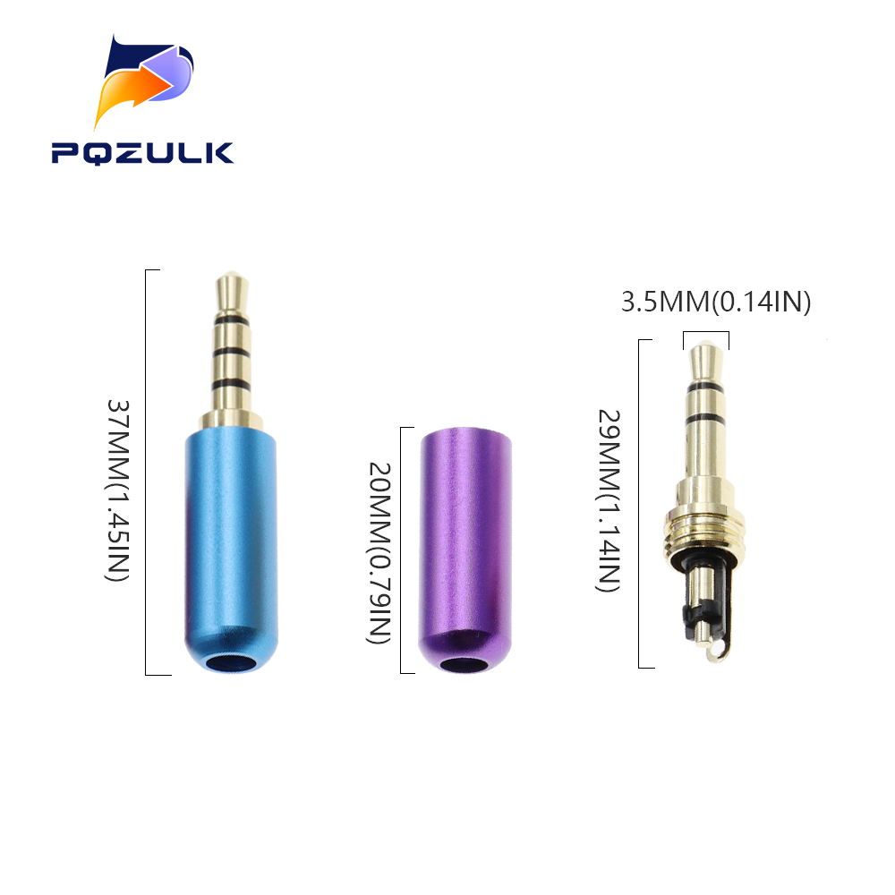 5PCS 3.5MM Audio Connector 3/4 Poles Headphone Jack Male Plug Earphone Repair Cable Solder Wire DIY AUX 3.5 Jack Adapter