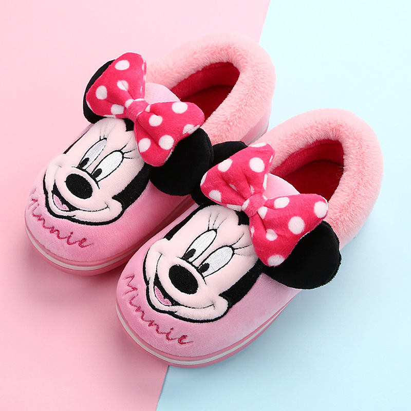 Disney Frauen Männer Paare Hause Hausschuhe Neue Mode Warme Winter Pelzigen Weichen Kurzen Plüsch Slipper Nicht Slip Schlafzimmer Rutschen Innen Sho