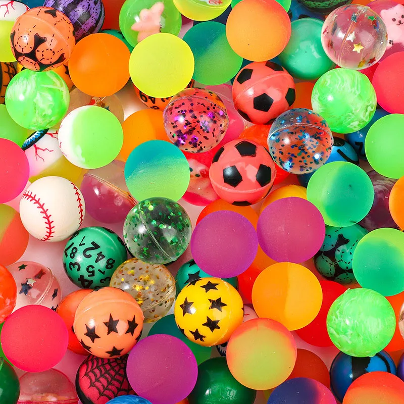 ลูกบอลยืดหยุ่นลูกกระโดดยาง Rainbow 2 สี Matte Solid Elastic Ball สี FLOAT Ball สนุก Ball ไข่บิดเครื่องของเล่น
