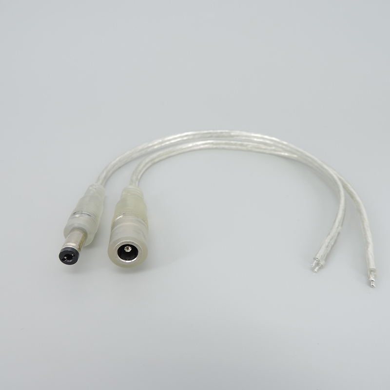 5pcs 20AWG 5A Transparent Wiee DC Female Male Power Adapter Pigtail Cable 12V Jack Extension Cord 0.2m