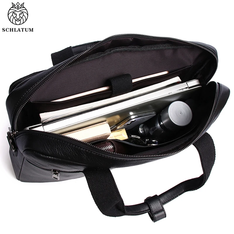 Schlatum Business Herren Aktentasche Echt leder Herren tasche offizielle Tasche 16 Zoll Handheld Schulter Computer tasche