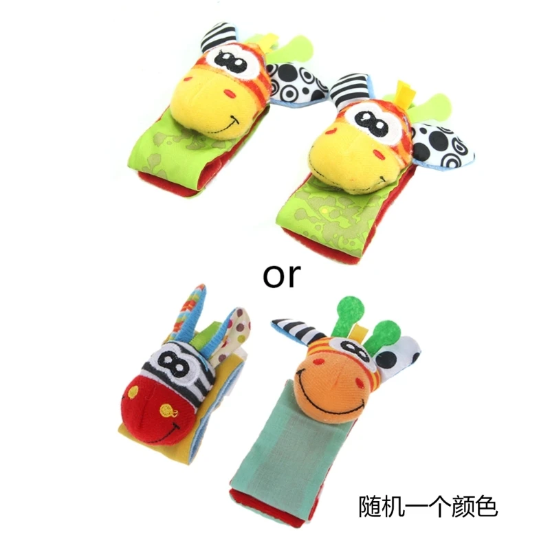 Động Vật Trẻ Sơ Sinh Trẻ Tay Cổ Tay Chuông Chân Sock Lục Lạc Đồ Chơi Mềm Mới