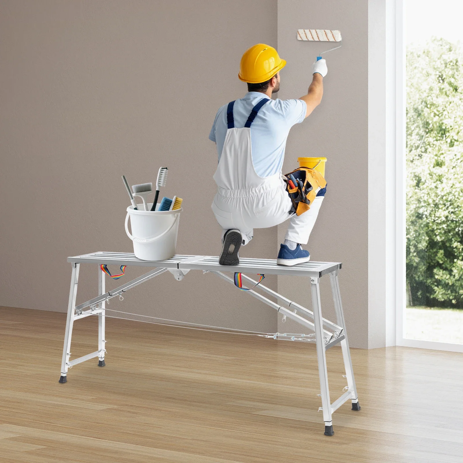 Tragbare faltbare Gerüstplattform, höhenverstellbare Arbeitsplattform, tragbare Arbeitsplattform