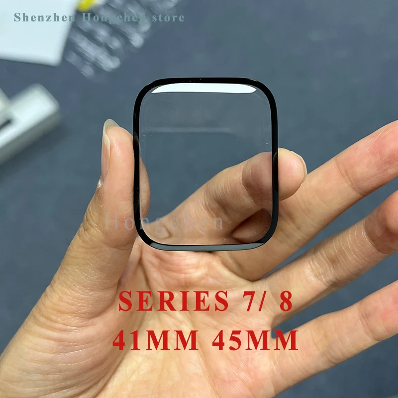 外側ガラススクリーン Apple Watch シリーズ 1 4 5 6 SE 44 ミリメートル 40 ミリメートル 7 8 41 ミリメートル 45 ミリメートル外部メガネレンズパネル OCA 交換修理