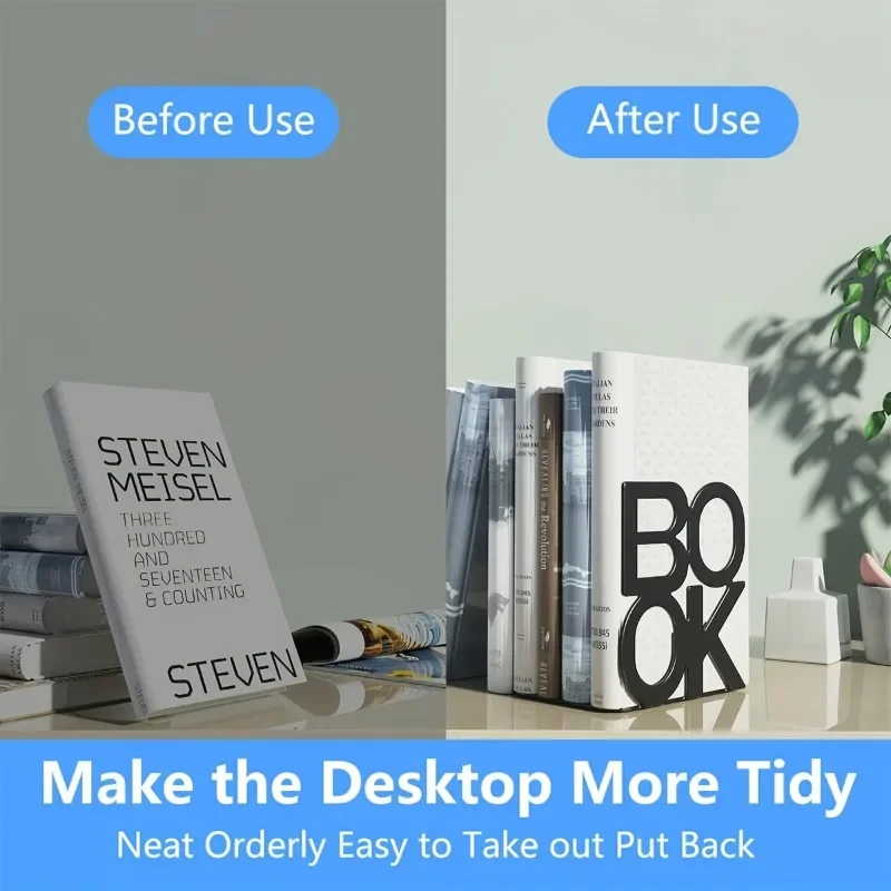 1 PC เหล็ก Bookends หนังสือสนับสนุนสําหรับ Home Office และ Library Non SLIP Rack ผู้ถือเครื่องเขียนโรงเรียนอุปกรณ์เสริม