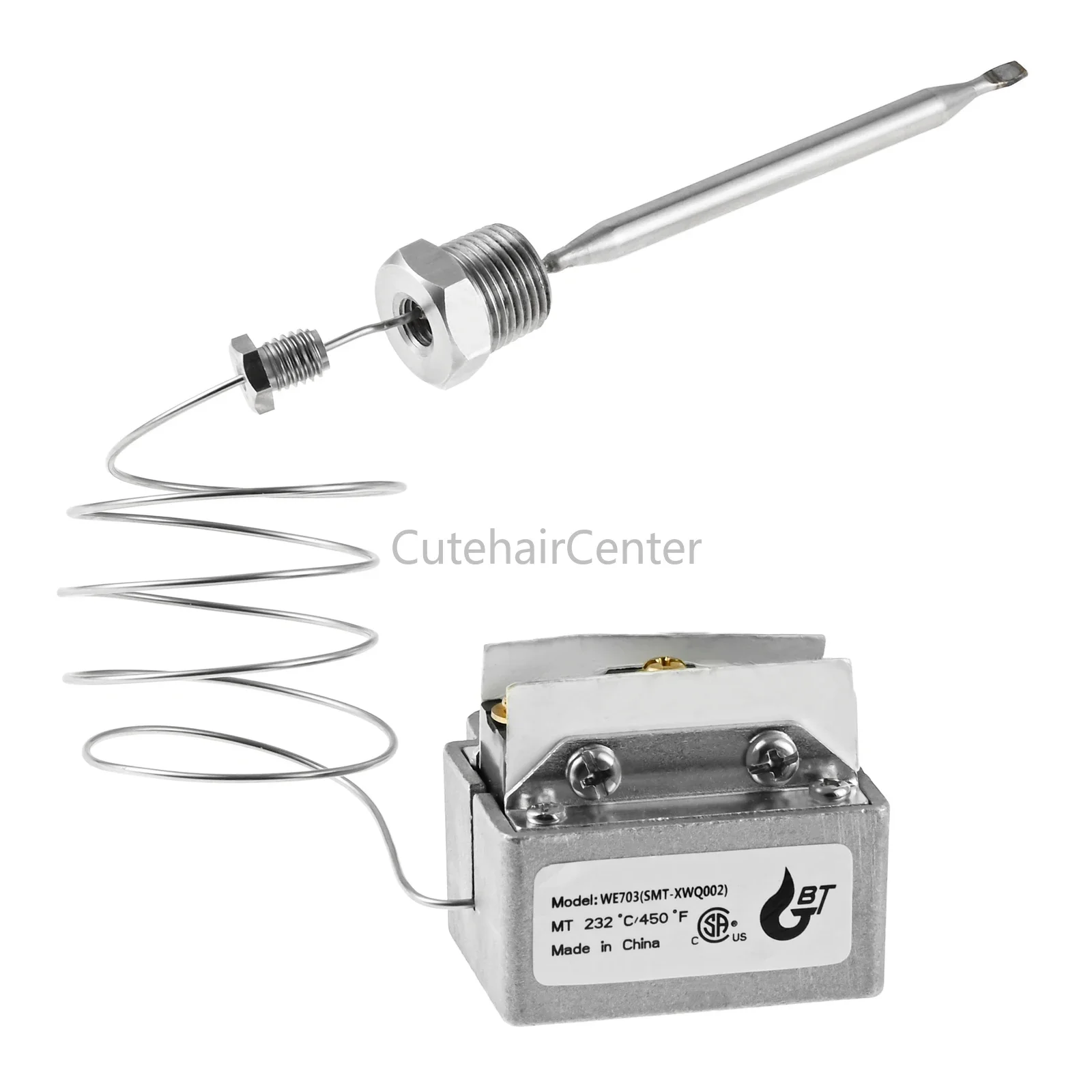 เปลี่ยน 3/8 "High Limit Switch Safety Thermostat สําหรับ 1177 หม้อทอดแก๊สตัด 232 ℃   /450 ℉   เหมาะกับ IF IF-BL IF-COUNTER SMT-XWQ002