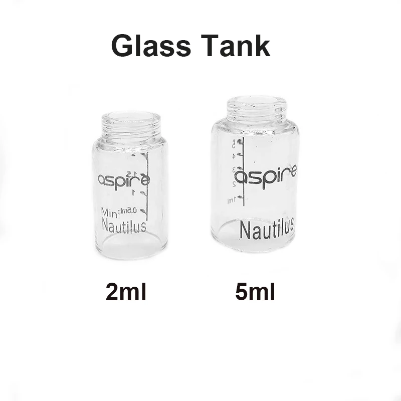 Serbatoio in vetro di ricambio da 5 unità per Aspire Nautilus 5ml Nautilus Mini 2ml Coperchio del serbatoio in vetro Mini contenitore per tazza di vetro