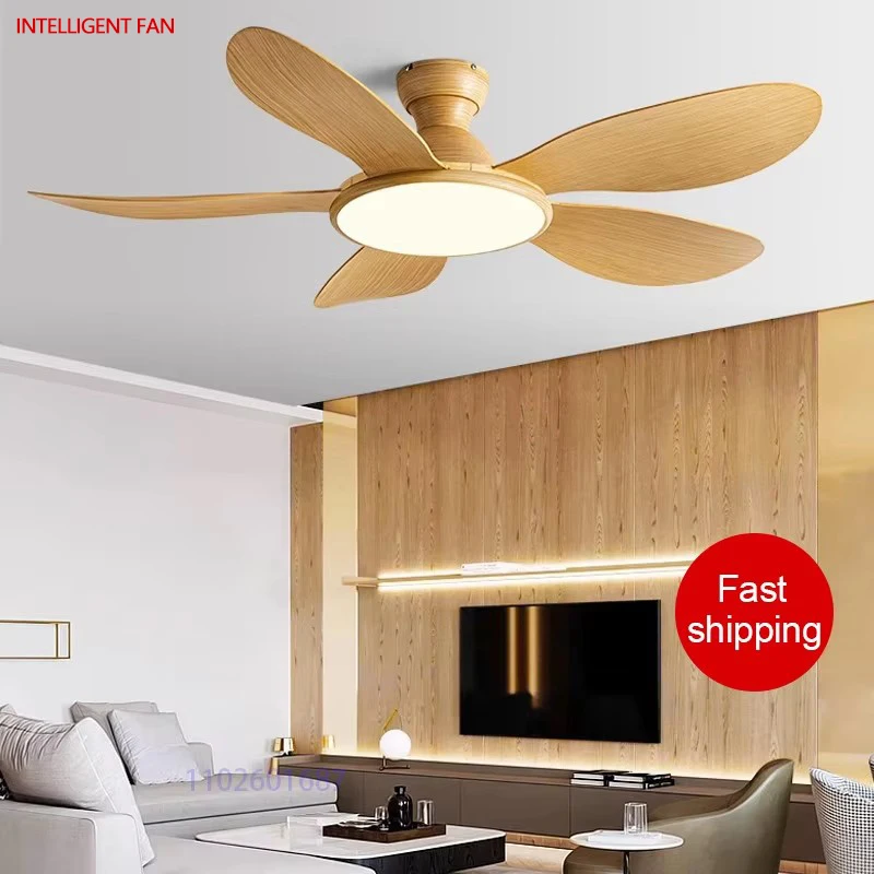 Ventilatori da soffitto 35W con motore CC da pavimento basso moderno da 52 pollici LED 60W con telecomando Ventilatore da soffitto semplice con ventilatore domestico leggero 220V