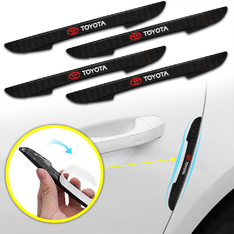 4 Uds. Tira anticolisión para parachoques, pegatinas protectoras contra arañazos para puerta de coche, accesorios para Toyota Corolla CHR Rav4 Yaris Auris Avensis