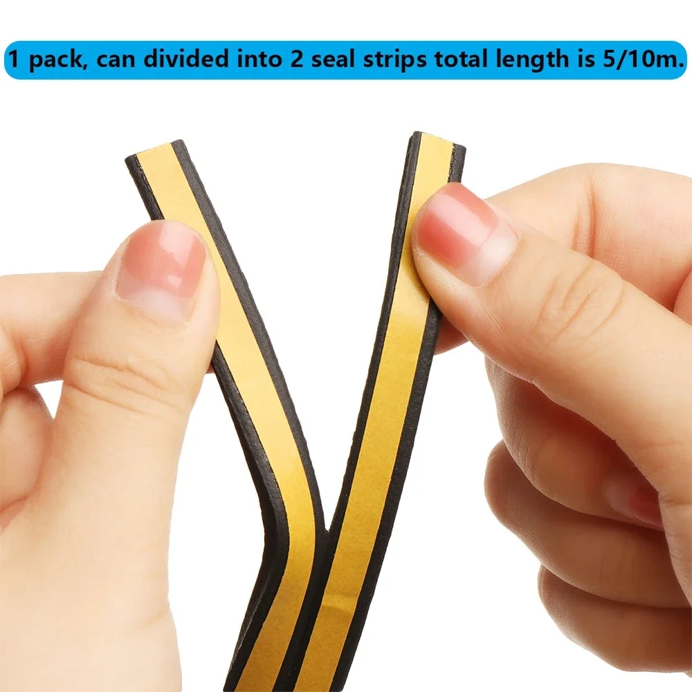 Rubber Foam Window Door Seal  Self Adhesive Windproof Tape Door Joint Filler Collision Avoidance Soundproof Sealing Strip