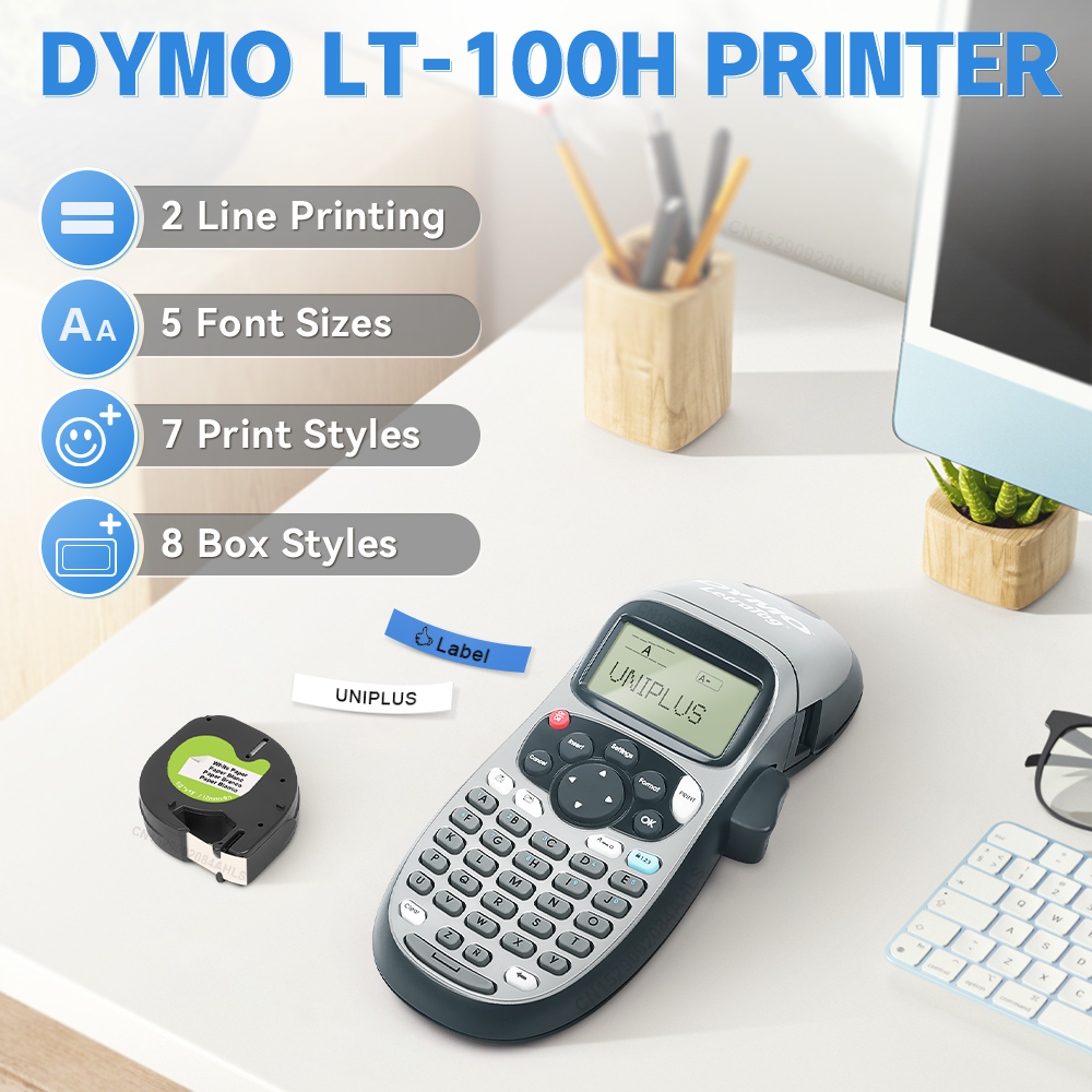 インクレスラベルプリンター Dymo LT100H ポータブル Dymo ラベルメーカーマシン LT-100H 10PK ラベルカセット自己粘着ステッカー 91201