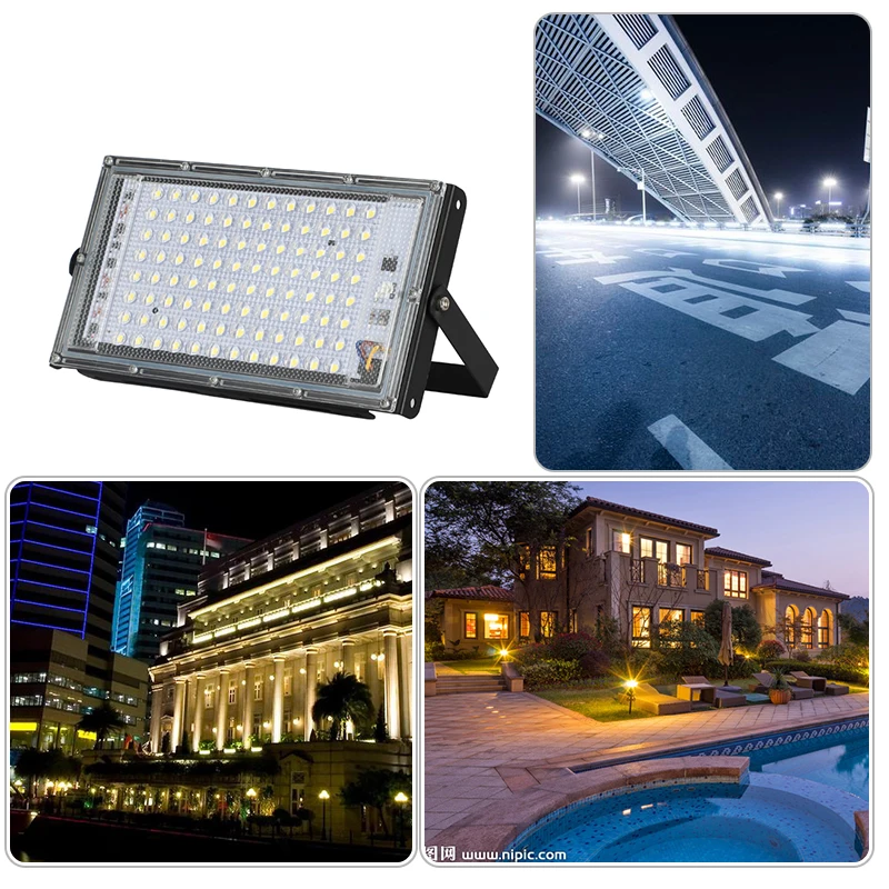 50W 100W impermeable IP65 luz de inundación LED AC 220V 110V foco iluminación de jardín al aire libre Reflector Led reflectores de luz fundida