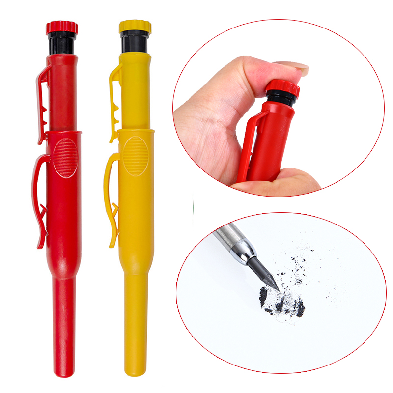 Механический набор твердых плотницких карандашей с крышкой, плотницкий инструмент для разметки глубоких рта со встроенной точилкой, маркировочный карандаш