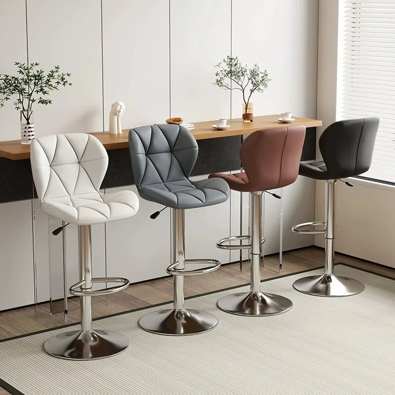 OMGD Bar Chair Modern Simple Bar Chair Cash Register Front Desk Can Be Raised And Lowered Back Chair Home High Stool Bar Stool