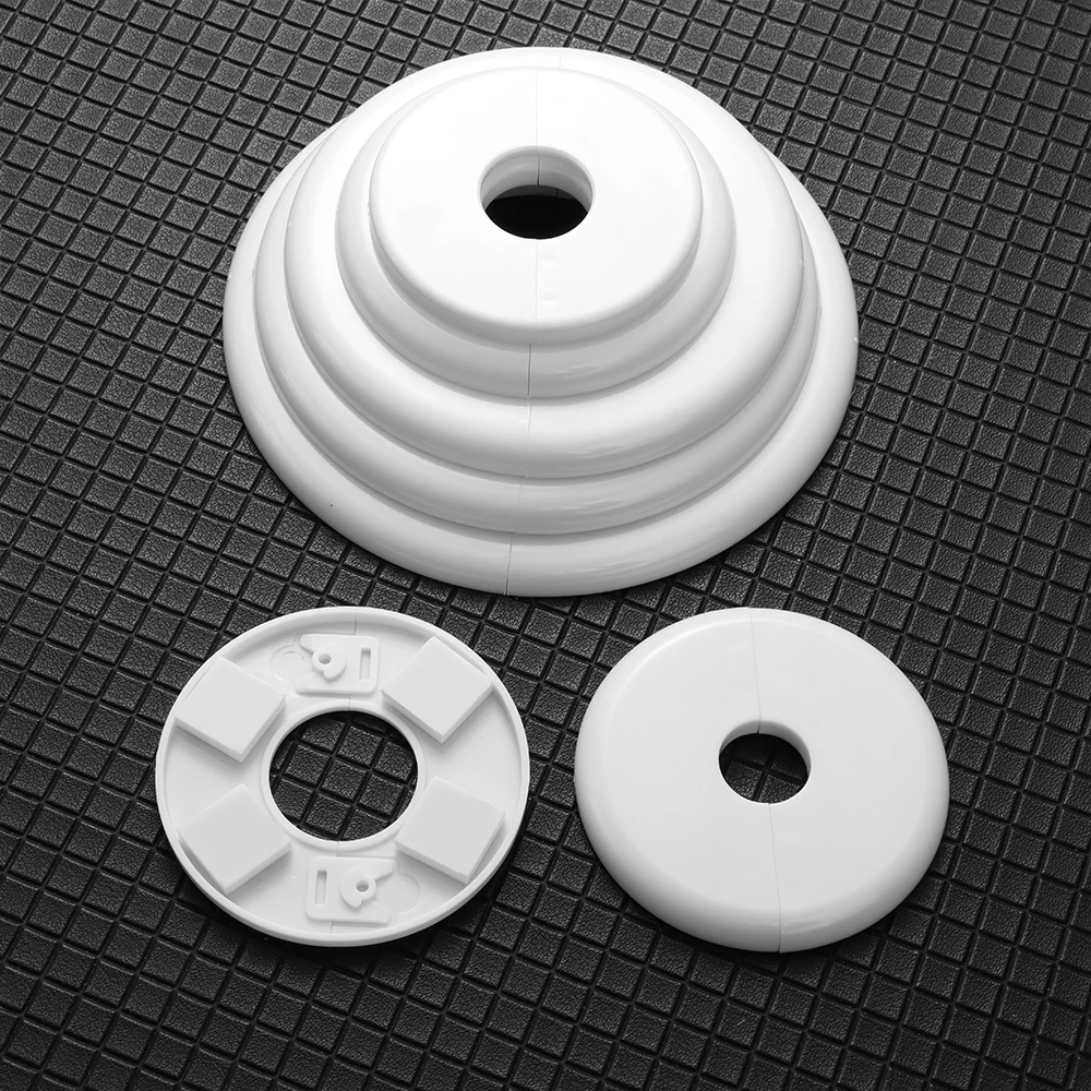 1Pc พลาสติกผนังครอบคลุมเครื่องปรับอากาศ Hole ตกแต่งหน้าแปลนฝาครอบฝักบัวก๊อกน้ำห้องครัว Self-กาว Splittable