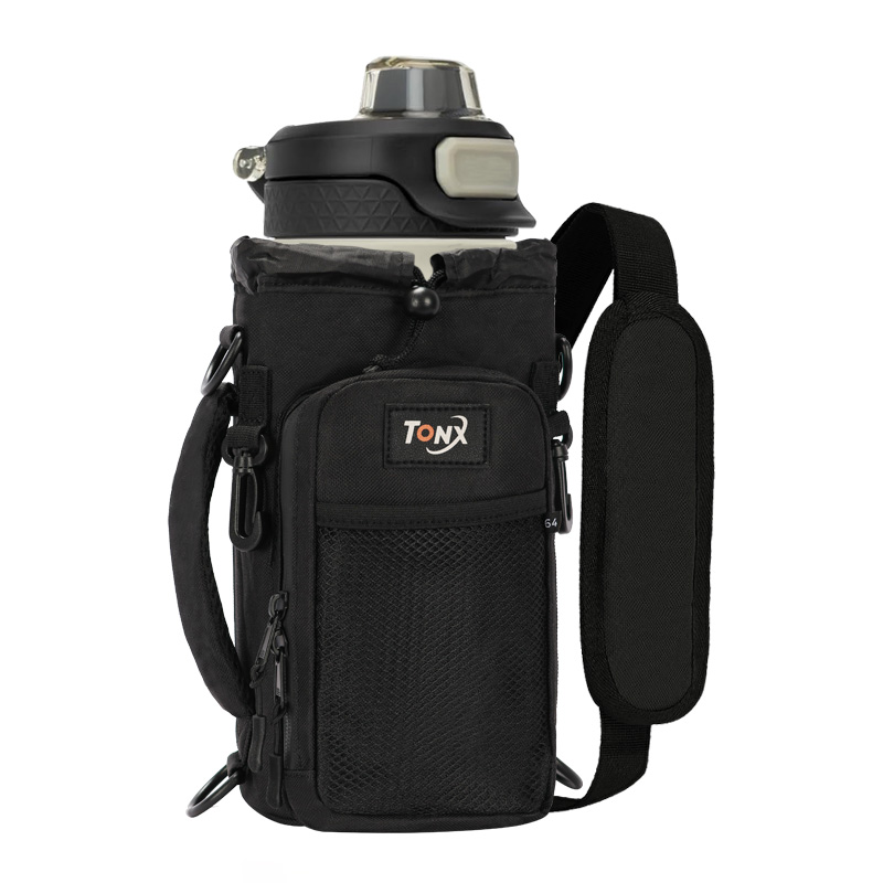 Bolsa de garrafa de água isolada multifuncional com ombro crossbody portátil ideal para caminhadas, ciclismo, acampamento, pesca