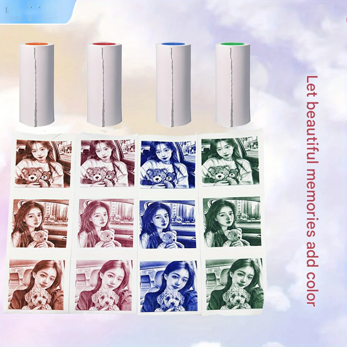 Papier thermique couleur, 57mm, finition mate, pour appareil photo Polaroid, mini papier d'impression photo, rouleau de papier d'impression de motifs