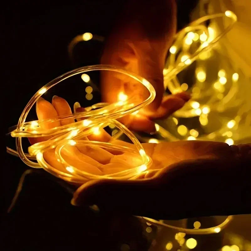 Luci a stringa a LED ad energia solare 8 modalità Lucine per esterni Decorazione da giardino Albero da campeggio Ghirlanda di fiori Lampada per illuminazione di nozze