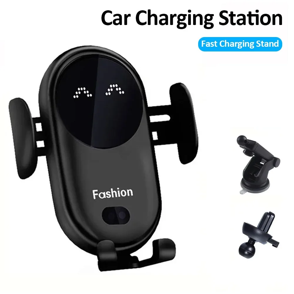 Morsetto per presa d'aria per auto con supporto per caricabatterie wireless per auto a induzione a infrarossi per iPhone 16~12 Pro Max Samsung Galaxy S25/S24 Ricarica rapida