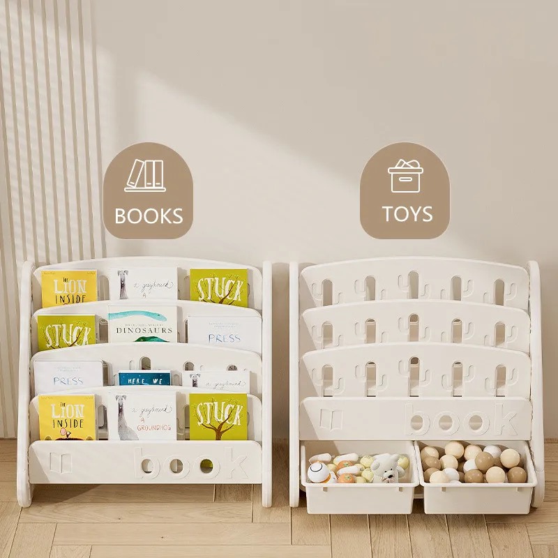 Scaffale per bambini ecologico, camera da letto di casa, libri illustrati per bambini, armadietto per giocattoli, snack, articoli vari, portaoggetti
