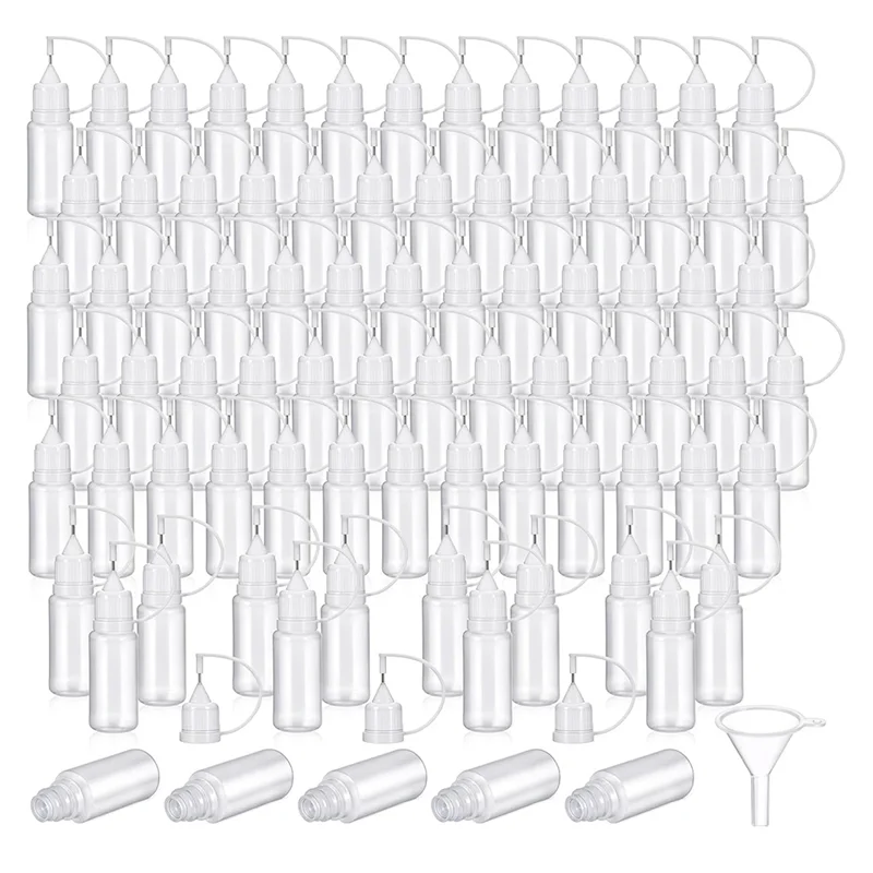 -ABLP 100 Pcs 0.34Oz 애플리케이터 병 아크릴 페인팅용 미니 바늘 팁 접착제 병