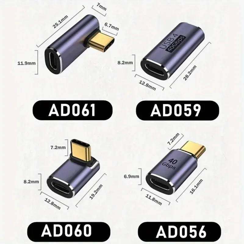 TYPE C コネクタ 4K OTG プラグ 100W 40Gbps データ転送 超高速充電 USB C USB3.1 サポート 8K アダプター拡張