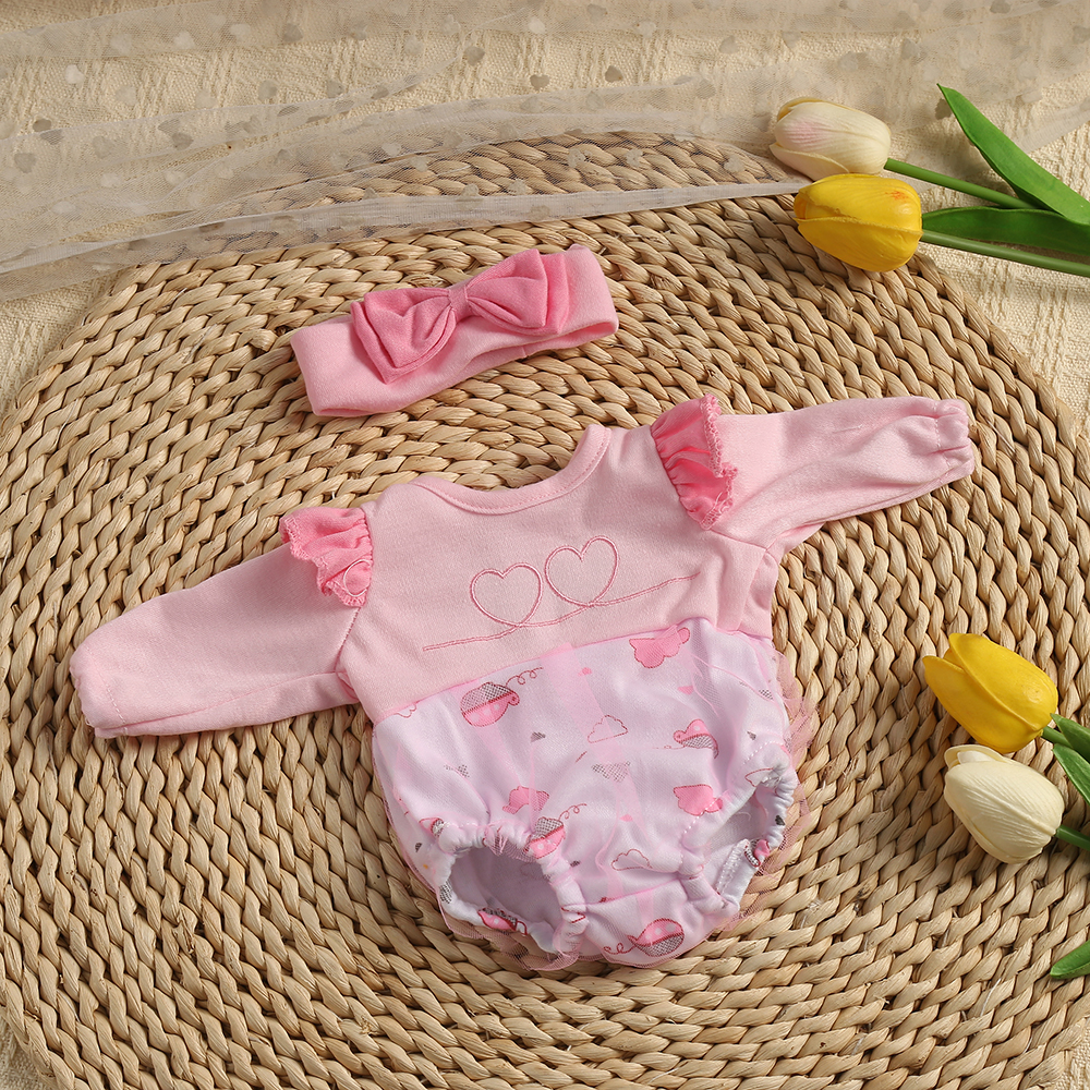 子供のためのかわいい生まれ変わった人形の服、ドレスのジャンプスーツ、女の赤ちゃんのためのベスト、DIYおもちゃのアクセサリー、新しいギフト、40cm、16インチ
