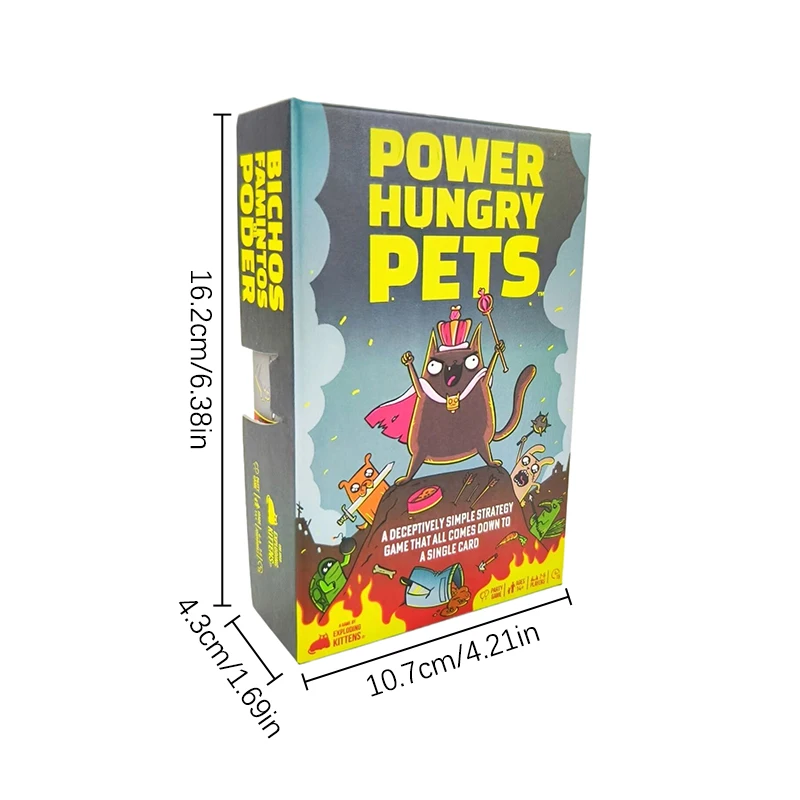 Power Hungry Pets Card Game Board Game Family Party Strategy Cards Games Party Card Challenging Strategy Game