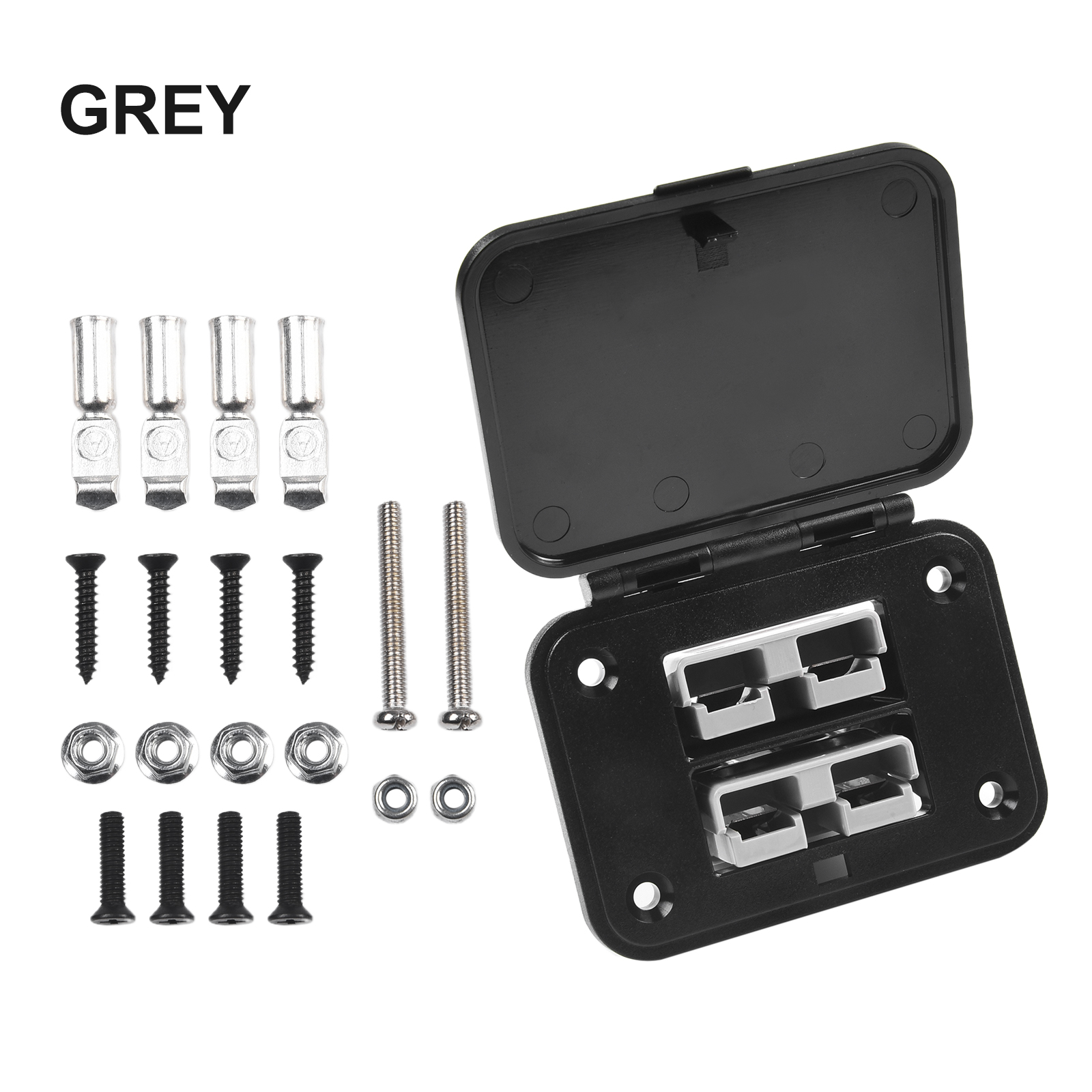 1pc 50A Twin Dual Flush Mount For Anderson Plug Connector Flush Mounts Brackets Panel Cover For Caravan Yacht Panels