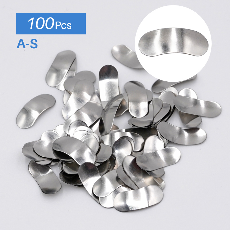 100 unids/bolsa matrices dentales bandas de matriz de Metal contorneadas seccionales anillos de matriz reemplazo completo de dientes herramienta de cuidado bucal Dentsit