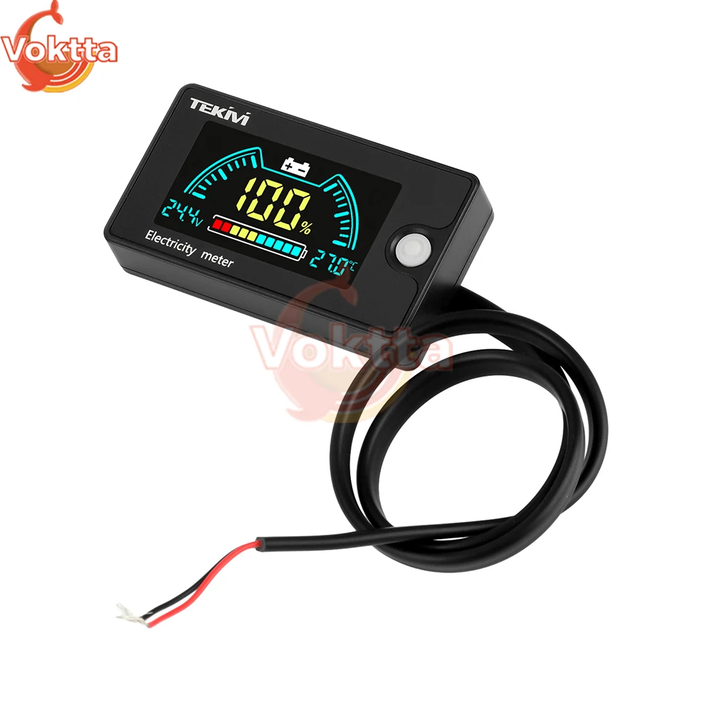 DC 8-100V LCD Digital Voltage Power Meter Ternary/Lithium iron/Acid Battery Capacity Indicator Voltmeter with Temperature Alarm
