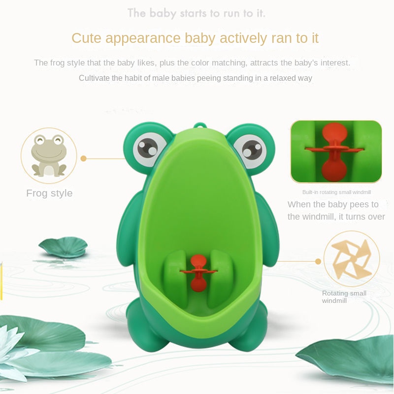 Clearance_Baby Boys Standing Potty Cartoon Frog Shape Wall-Mounted Urinals Toilet Training Stand Vertical Urinal Potty Pee Infan