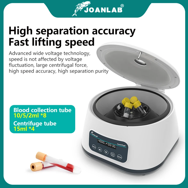 JOANLAB Centrifuga al plasma da laboratorio Digital Prp Centrifuga per provetta per prelievo di sangue da 2/5/10 ml e provetta per centrifuga da 15 ml
