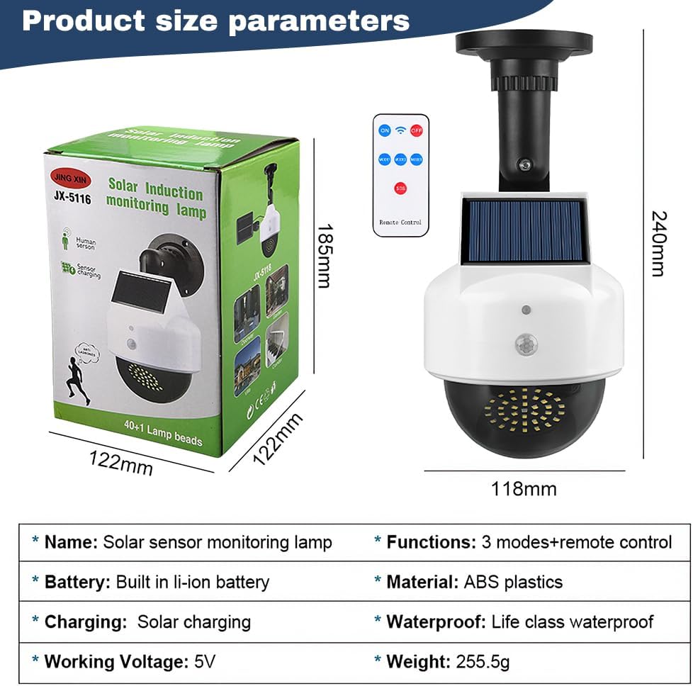 Муляж искусственной камеры видеонаблюдения для домашней безопасности с питанием от солнечной энергии, беспроводной уличный датчик движения, фотокамера наблюдения