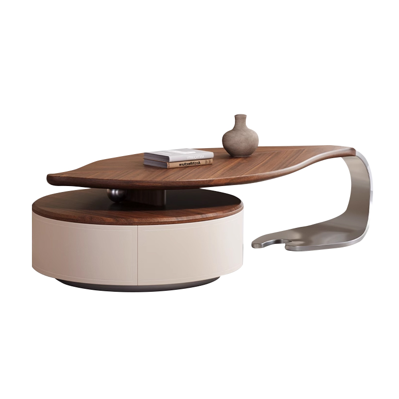 Table basse en placage de noyer en forme de feuille moderne personnalisée, lumière de luxe pour salon, maison, nouveau design créatif, forme spéciale