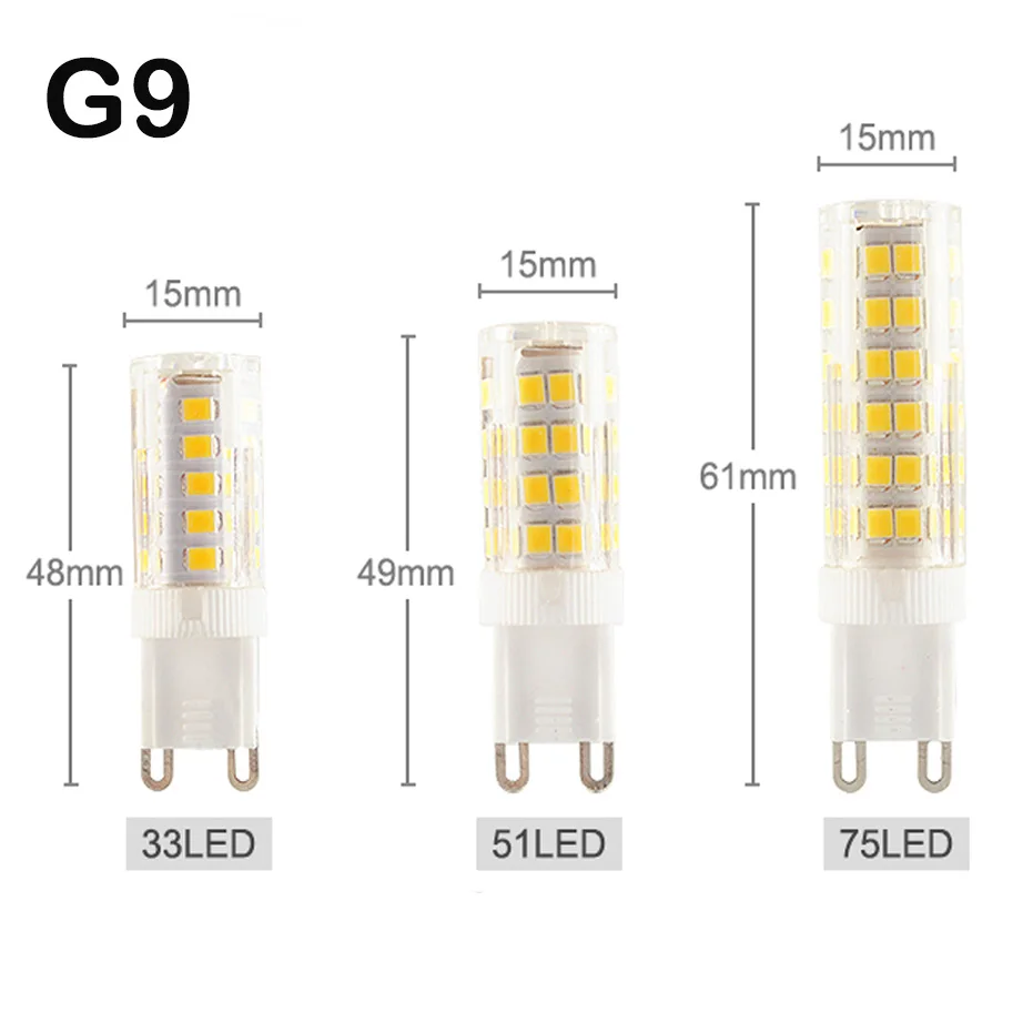 220V G4 G9 LED-Birne 4W 5W 7W E14 Lampe Maislicht Keramik 2835 Smd 33/51/75LEDs Hochheller Scheinwerfer für Kronleuchterbeleuchtung