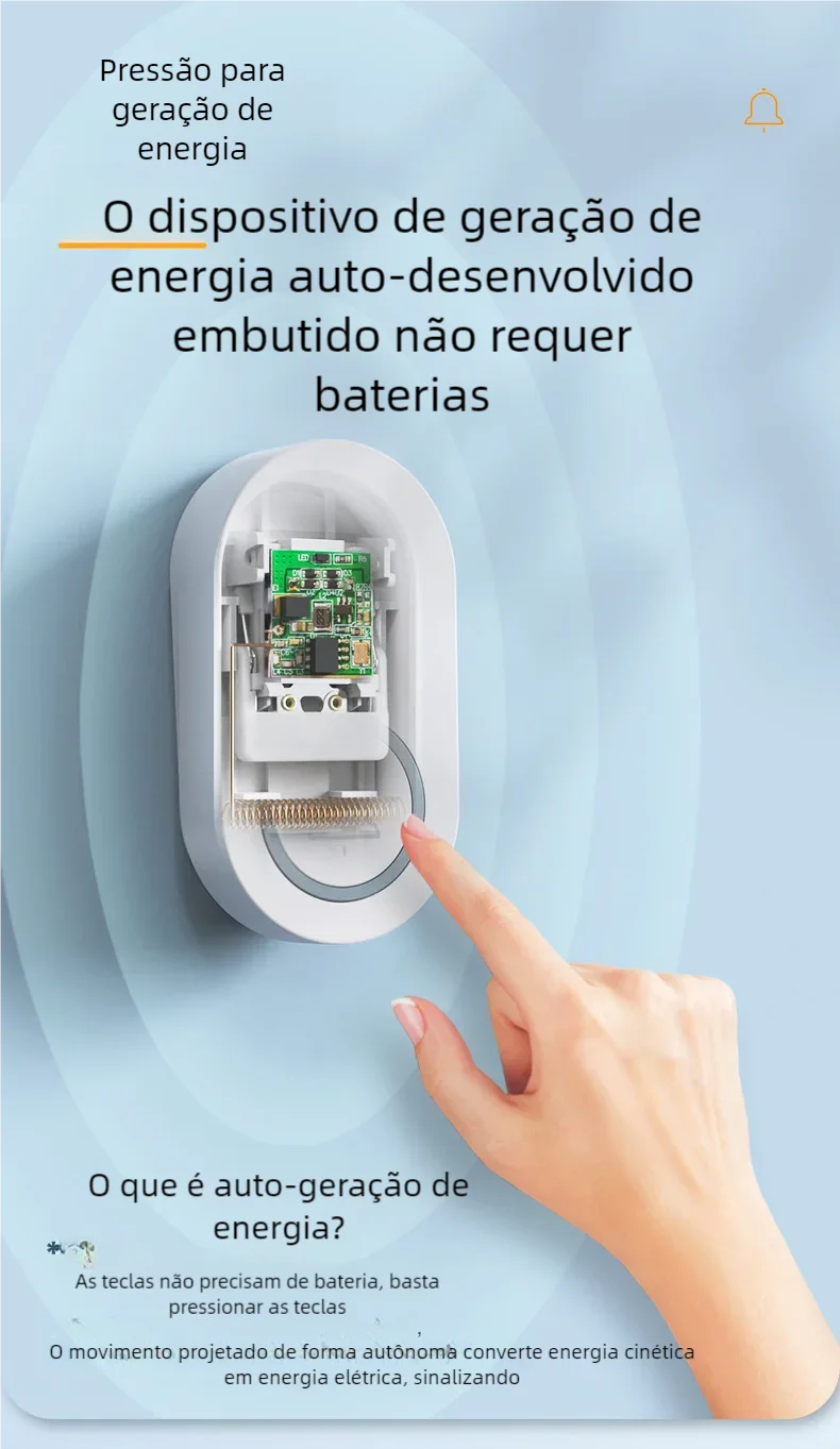 Campainha com controle remoto auto-pow, porta ab, à prova d'água, longa distância, inteligente, eletrônica, sem fio