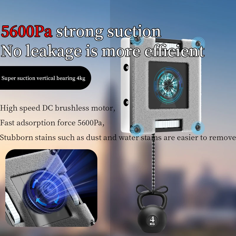 2025 Window Cleaner Robot Wet Cleaning 5600Pa Auto Spray Water High Suction Frame Detection APP Remote Control Home Appliance