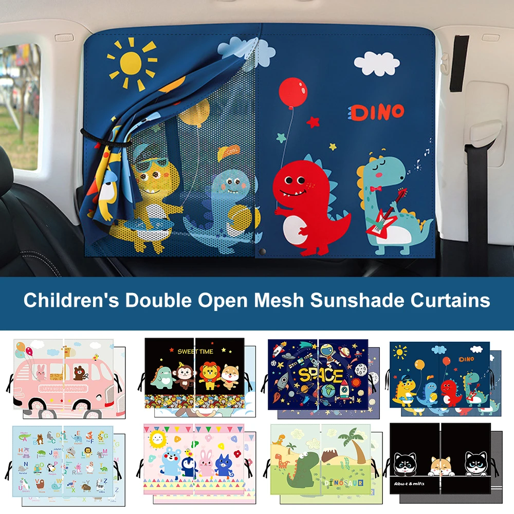 Parasoles para ventana lateral con imán de astronauta bonito de dibujos animados para coche, parasol para parabrisas, cubierta parasol para ventana lateral trasera de coche para niños