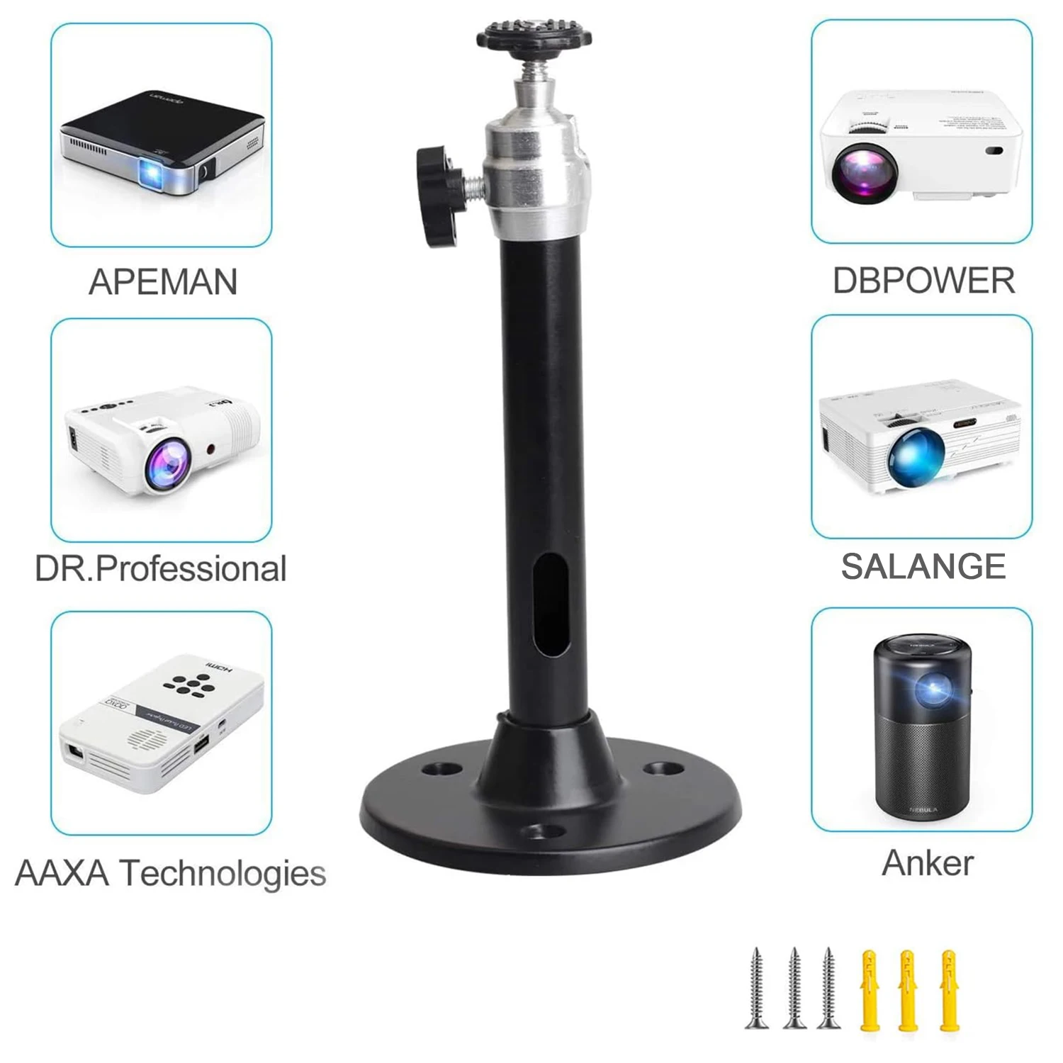 Salange Mini Projector  Wall Mount Stand Ceiling Bracket Holder for YG300 HY300 Pro Mini LED DLP Projector DV Security Camera