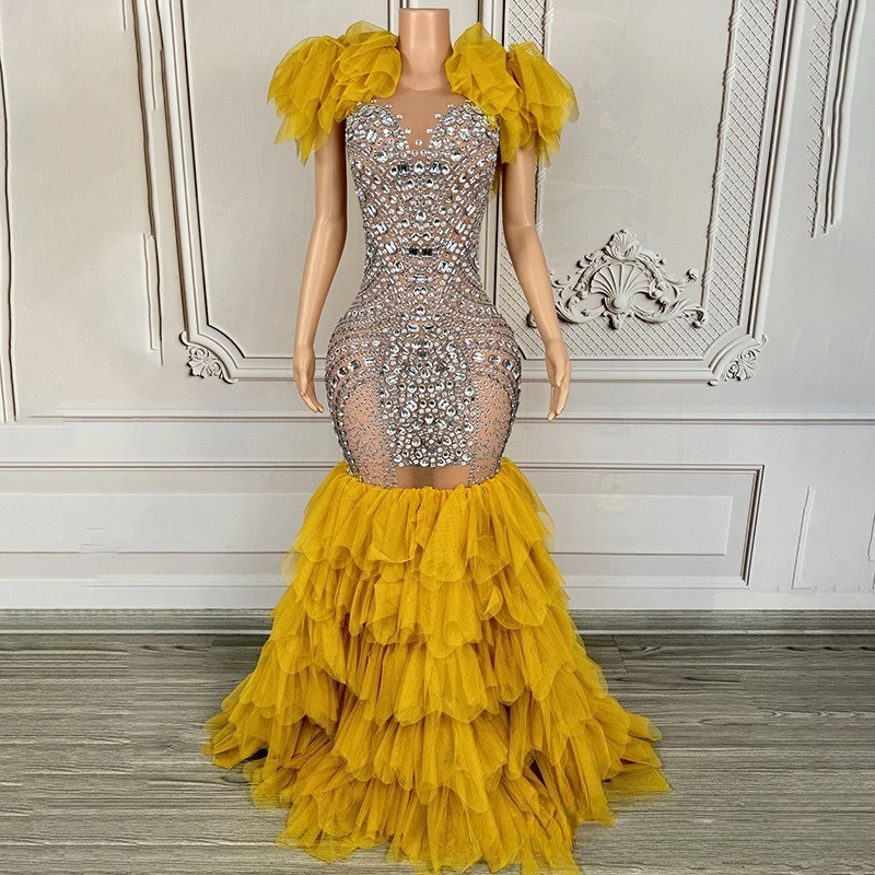 Luxuriöses Diamant-Konzert-Atmosphären-Socializing-Ball-Abendkleid, Studio-Modelle, Modenschau, Performance-Kleid, Hochzeitskleid