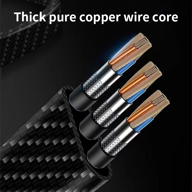 Cavo USB con display digitale 3 in 1 da 100 W LED Tipo C Micro USB per Iphone Samsung Huawei Xiaomi Cavo di ricarica multiporta multiplo