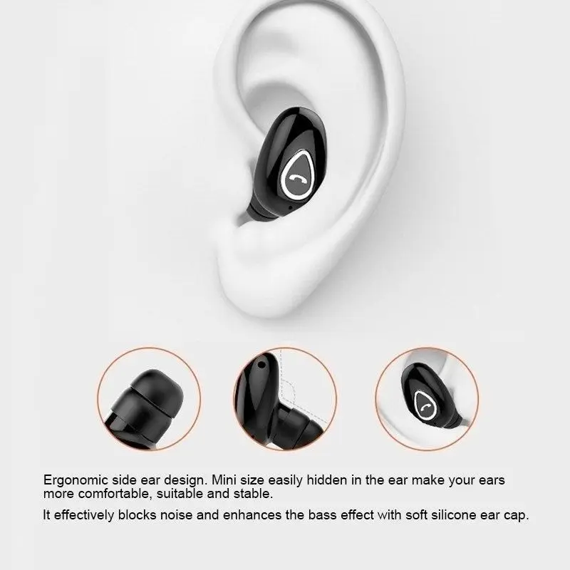 Mini auriculares invisibles Bluetooth 5,0, auriculares inalámbricos manos libres, auriculares intrauditivos deportivos, auriculares HiFi para juegos de música con micrófono