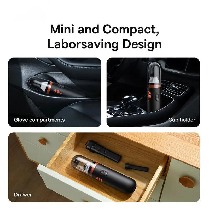 Baseus-車と家庭用の掃除機,ミニハンドヘルド掃除機,6000Pa,強力な吸引,2 in 1,車とオフィス用
