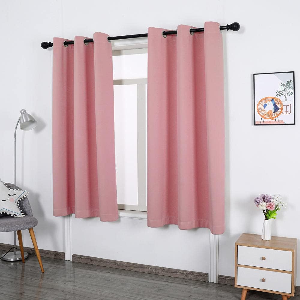 Cortinas Salón - Cortinas Aislantes Termicas Opacas para Ventanas Rosa Claro Ancho 350x Alto 200cm | 2 paneles